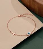 925 silver crossed gaze bracelet for women