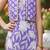 Purple and white printed cotton festive wear kurta set