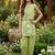 Green and white printed cotton festive wear kurta set