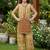 Brown and white printed cotton festive wear kurta set