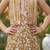Brown and white printed cotton festive wear kurta set