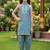 Blue and multi printed cotton festive wear kurta set