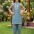 Blue and multi printed cotton festive wear kurta set