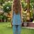 Blue and multi printed cotton festive wear kurta set