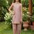 Pink and multi printed cotton festive wear kurta set