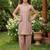 Pink and multi printed cotton festive wear kurta set