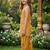 Mustard and golden printed cotton festive wear kurta set