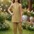 Golden and multi printed cotton festive wear kurta set