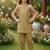 Golden and multi printed cotton festive wear kurta set