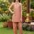 Coral and multi printed cotton festive wear kurta set
