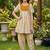 Brown and white printed cotton festive wear kurta set
