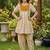 Brown and white printed cotton festive wear kurta set