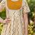 Brown and white printed cotton festive wear kurta set