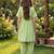 Green and white printed cotton festive wear kurta set