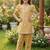 Brown and white printed cotton festive wear kurta set