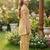 Brown and white printed cotton festive wear kurta set