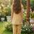 Brown and white printed cotton festive wear kurta set