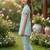 Blue and white printed cotton festive wear kurta set