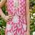 Pink and white printed cotton festive wear kurta set