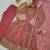 Peach fendy silk embroidery with sequence work kids anarkali set