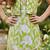 Green and white printed cotton festive wear kurta set