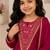 Ranipink japan satin embroidery with sequence work kids kurta set