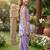 Purple and white printed cotton festive wear kurta set