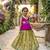 Soft dola silk with tissue strips with embroidery lace kids lehenga choli