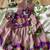 Kids mauve salsa fabric gown with viscose crepe koti featuring hand-placed position embroidery work