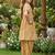 Brown and white printed cotton festive wear kurta set