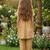 Brown and white printed cotton festive wear kurta set