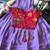 Kids lavender soft viscose natural crepe gown with viscose natural crepe position embroidery work koti