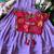 Kids lavender soft viscose natural crepe gown with viscose natural crepe position embroidery work koti