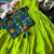 Kids parotgreen soft viscose natural crepe gown with viscose natural crepe position embroidery work koti
