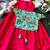 Kids ranipink soft viscose natural crepe gown with viscose natural crepe position embroidery work koti