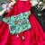 Kids ranipink soft viscose natural crepe gown with viscose natural crepe position embroidery work koti