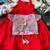 Kids red soft viscose natural crepe gown with viscose natural crepe position embroidery work koti
