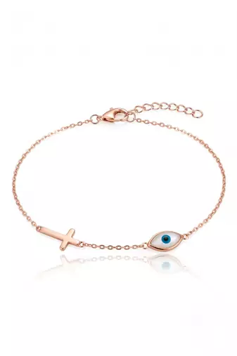 925 silver crossed gaze bracelet for women