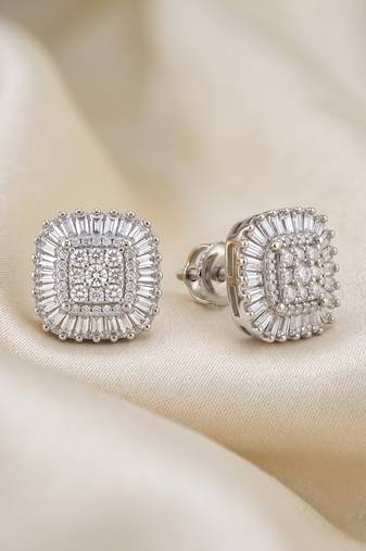 925 silver earrings celeste radiance halo stud earrings for women