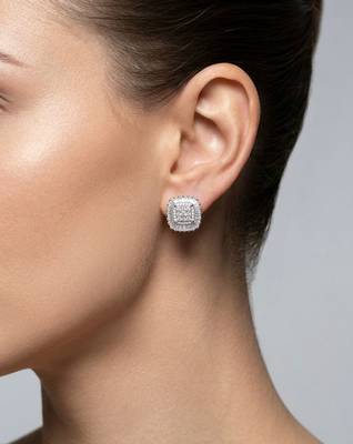 925 silver earrings celeste radiance halo stud earrings for women 2