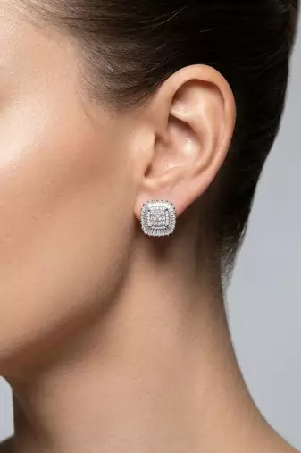 925 silver earrings celeste radiance halo stud earrings for women