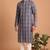 Men multicolor cotton blend digital print kurta set