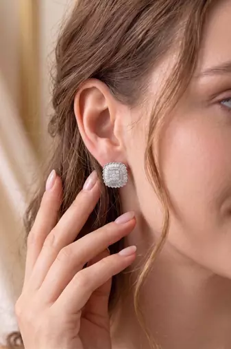 925 silver earrings celeste radiance halo stud earrings for women