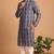 Men multicolor cotton blend digital print kurta set