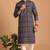 Men multicolor cotton blend digital print kurta set