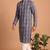 Men multicolor cotton blend digital print kurta set