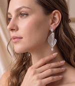 925 silver earrings celeste leaf drop earrings for women
