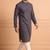 Men multicolor cotton blend digital print kurta set
