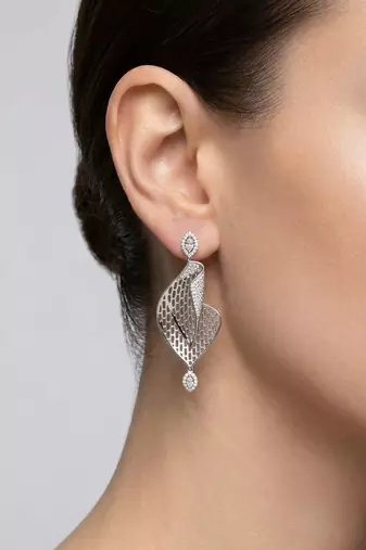 925 silver earrings celeste leaf drop earrings for women