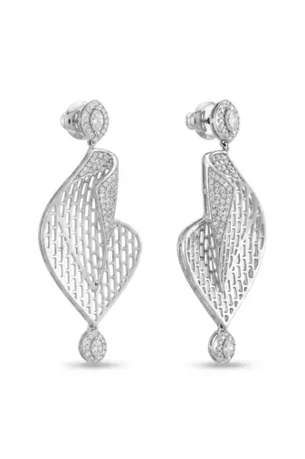 925 silver earrings celeste leaf drop earrings for women